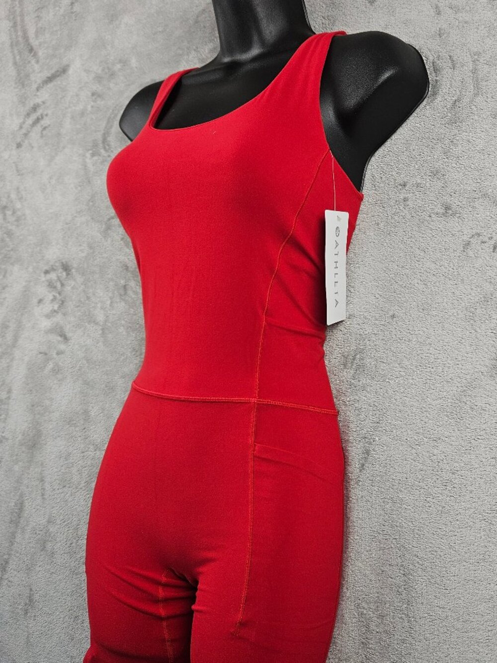 NWT Athleta Red Salutation Bodysuit Jumpsuit XS - Picture 2 of 12